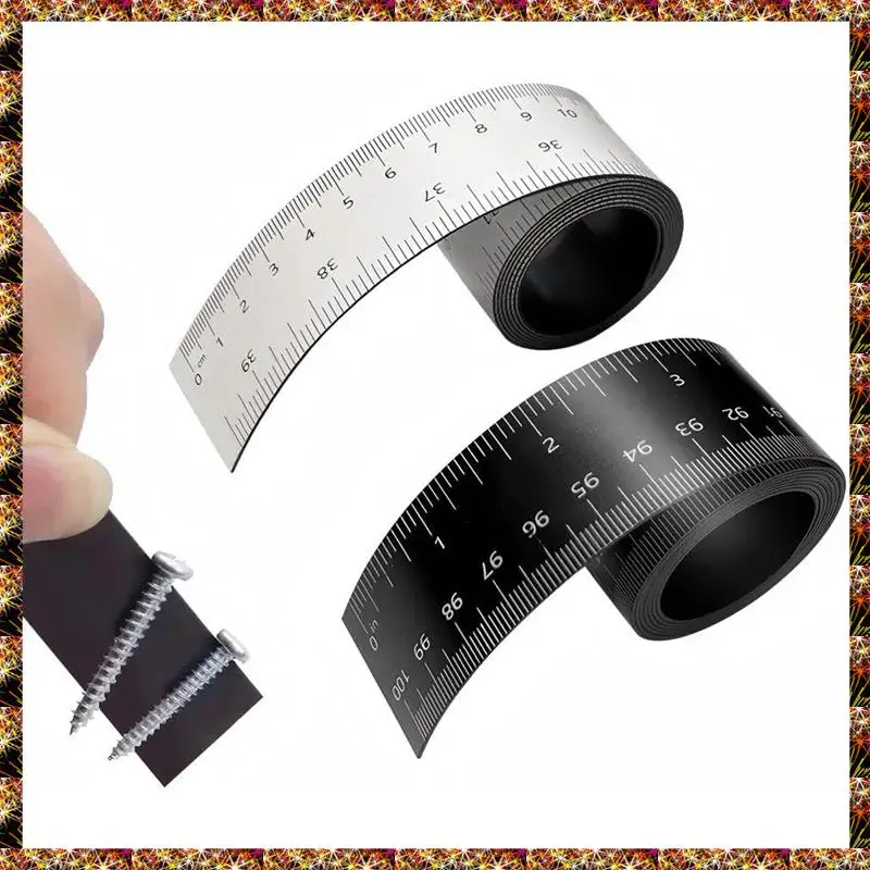 BTCL 2 قطعة 39.37 بوصة مسطرة مغناطيسية مسطرة مرنة مع بوصة وسنتيمتر شريط قياس مغناطيسي للمخارط وورش العمل