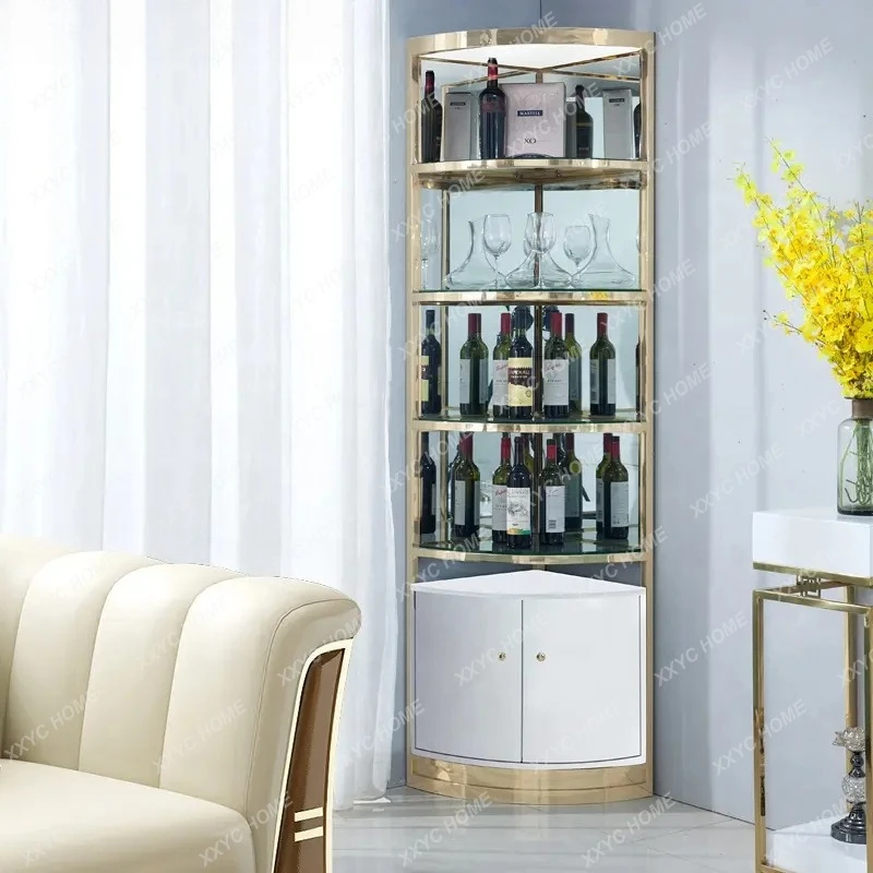 TT Light luxury glass wine cabinet modern simple living room against the wall new home