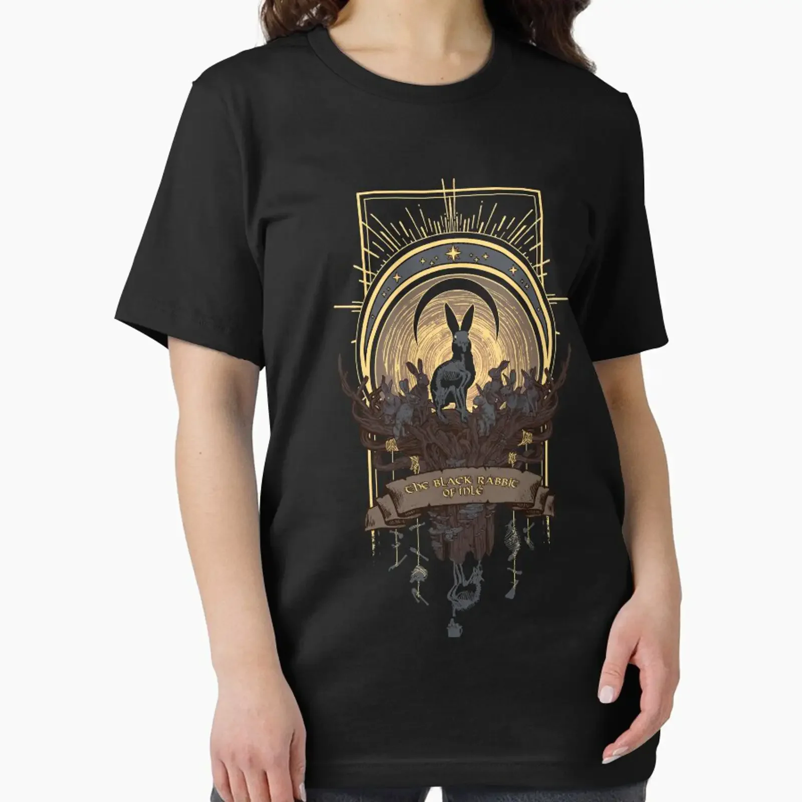 The Black Rabbit of Inlé designed and sold by Eran Fowler vintage Washed Stretched Unisex Breathable Versatile Slightly
