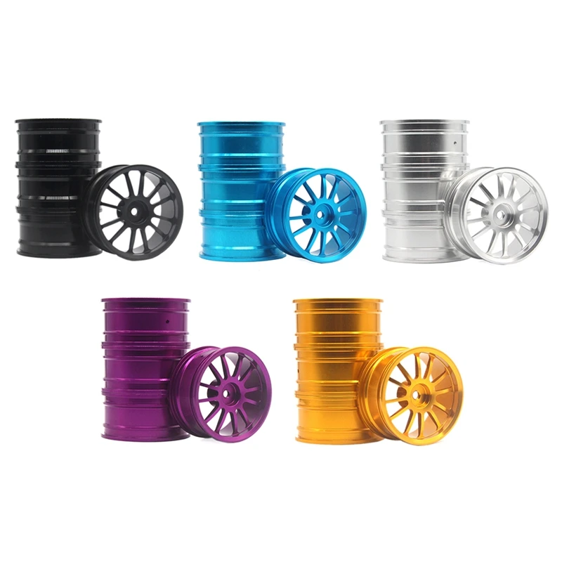 4 Pcs Universal 1.9-Inch Aluminum Alloy Wheel Suitable For 1/10 SCX10 Simulation Flat Sports Car