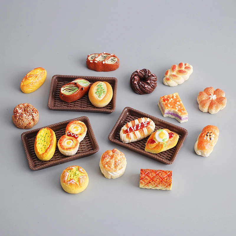 ▶Dollhouse Miniature Mini Food Display Show Stand Cake Bread Dessert Cabinet Kanto Cooking Pantry Furniture Model Scene Props