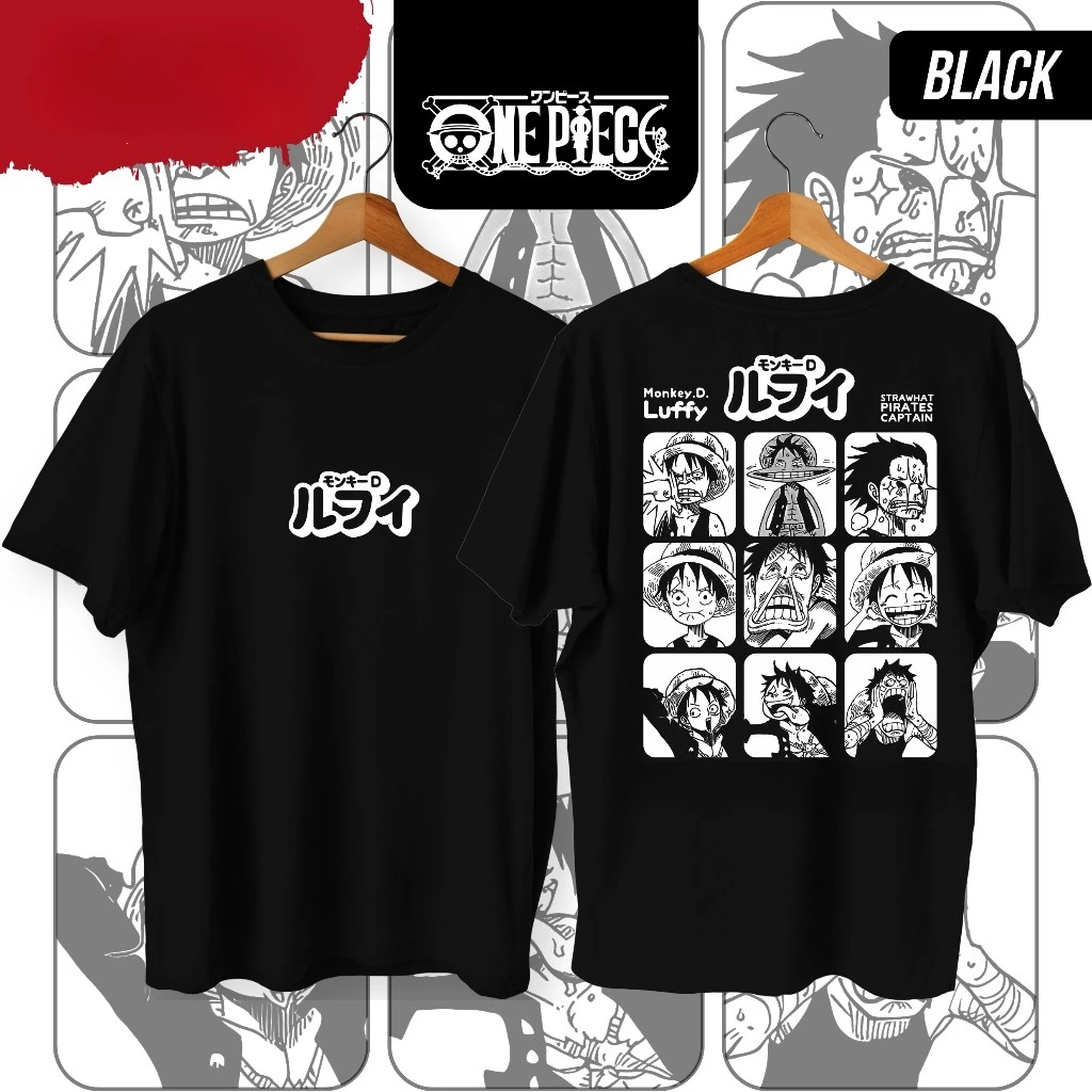 ONE PIECE MANGA ANIME T-Shirt | LUFFY EXPRESSIONS FACE | Printed T-shirt Men's and Women's T-shirt Men's Top Sports T-shirt 2026