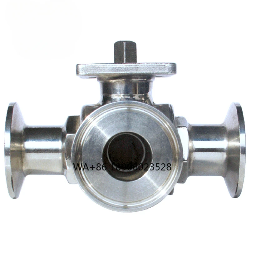 Stainless steel quick-loading three-way ball valve, clamp and sleeve three-way ball valve, stainless steel sanitary cut-off ball