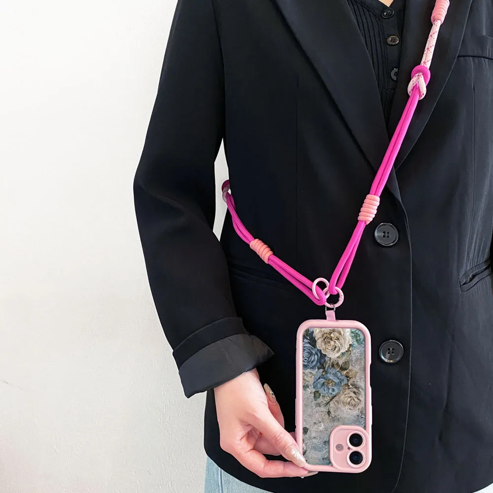 2025 colar cinta caso de telefone para redmi nota 14 13 12 11 10 9 8 7 pro plus 14s 13c 12c 14c 9c 10c floral crossbody cordão capa