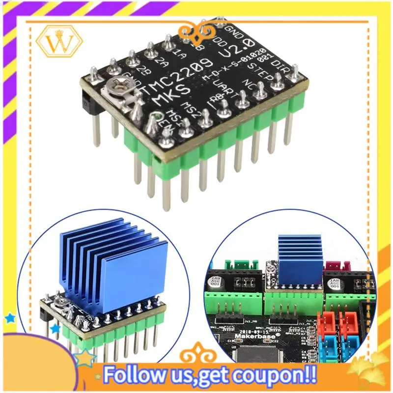 

Latest-For MKS TMC2209 Stepper Motor Driver Stepstick 3D Printer Parts 2.0A UART Ultra Silent Replace TMC2208