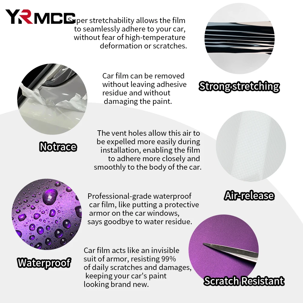 PET Car Vinyl Wrap Dark Night Purple Waterproof Vinyl Auto Tuning Adhesive Film for Car Motorcycle Stickers Decor Accessories view 3