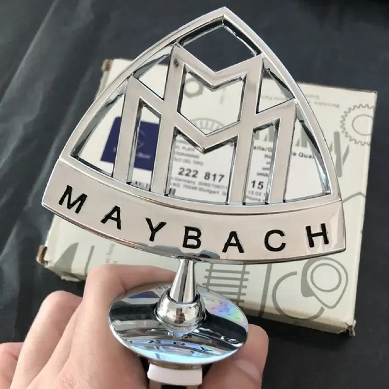 Maybach Logo Front Standing Metal Mark Emblem Auto Hood Rear Badge for Mercedes-Benz S Class S400 S500 S600 C  E Class