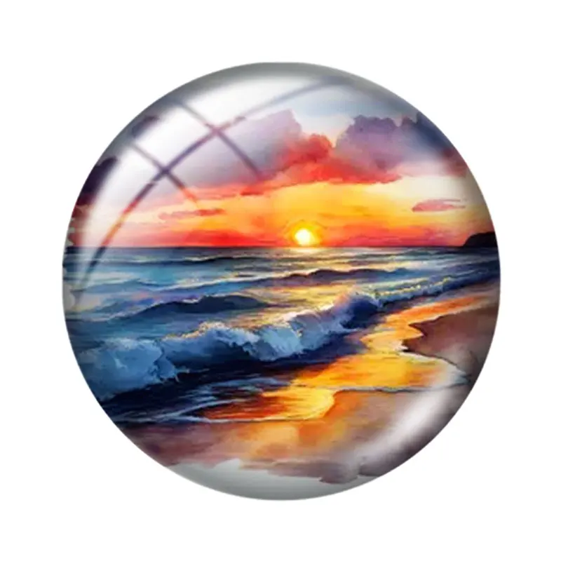 Beach Sunset Clipart  12/18/20/25mm glass cabochon  bracelet pendant rings for jewelry demo earrings back Making findings