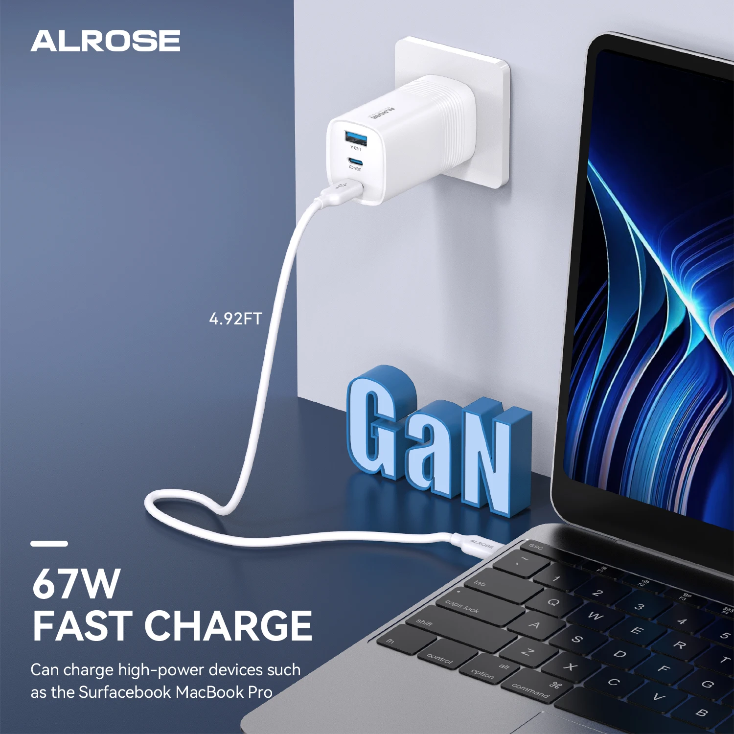 شاحن GaN USB من النوع C بقدرة 65 وات 45 وات PPS PD QC4.0 شاحن سريع لأجهزة الكمبيوتر المحمول Macbook IPAD Tablet iPhone 17 Samsung والمزيد #2