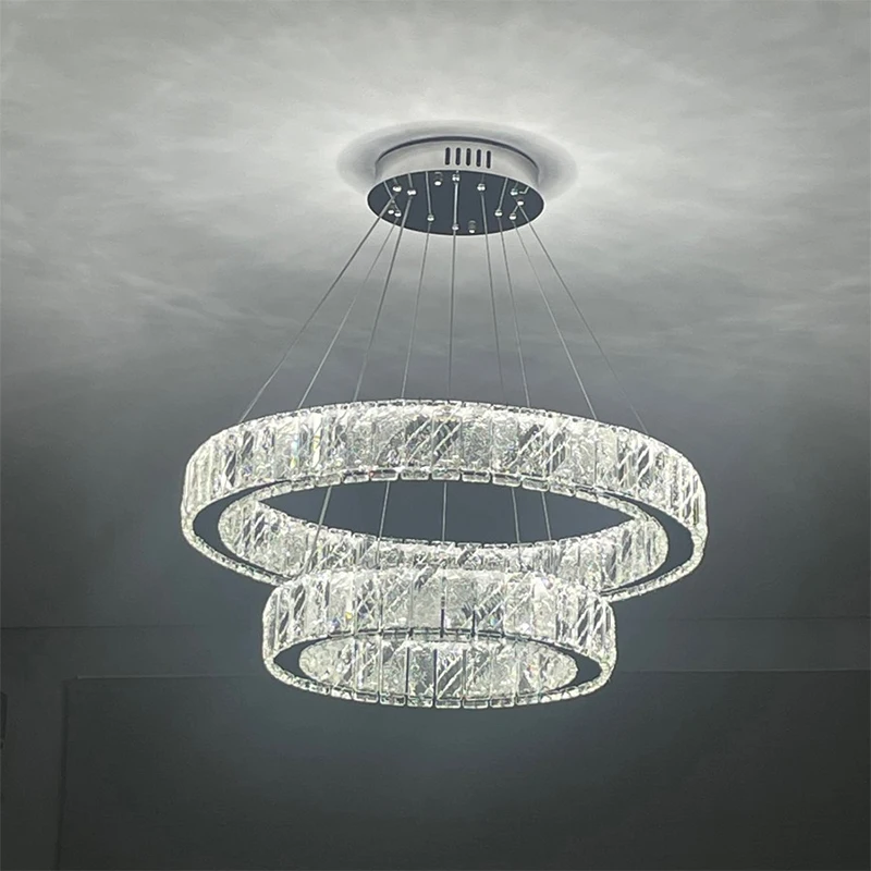 

Nordic LED bedroom crystal ceiling lamp living room crystal chandelier villa crystal chandelier dining room indoor crystal light