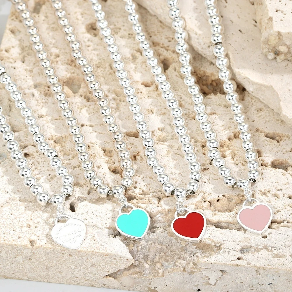 

Pure Silver S925 Classic 4MM Love Necklace Anniversary Party Gift