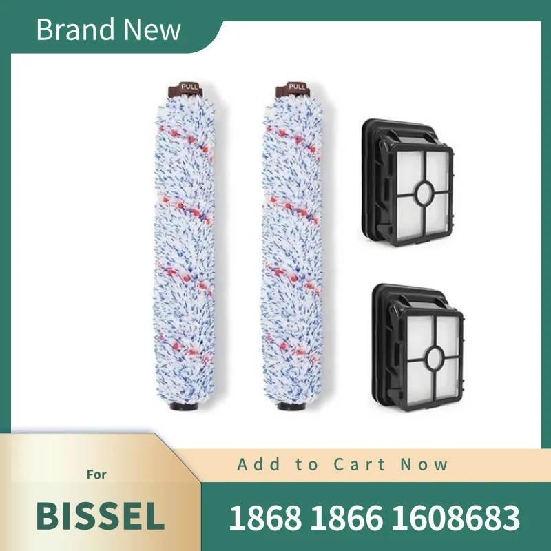Replacement Main Roller Brush & Filter for Bissell 1868 1866 1608683 Vacuum Cleaner Velvet Multifunctional Brush Accessories