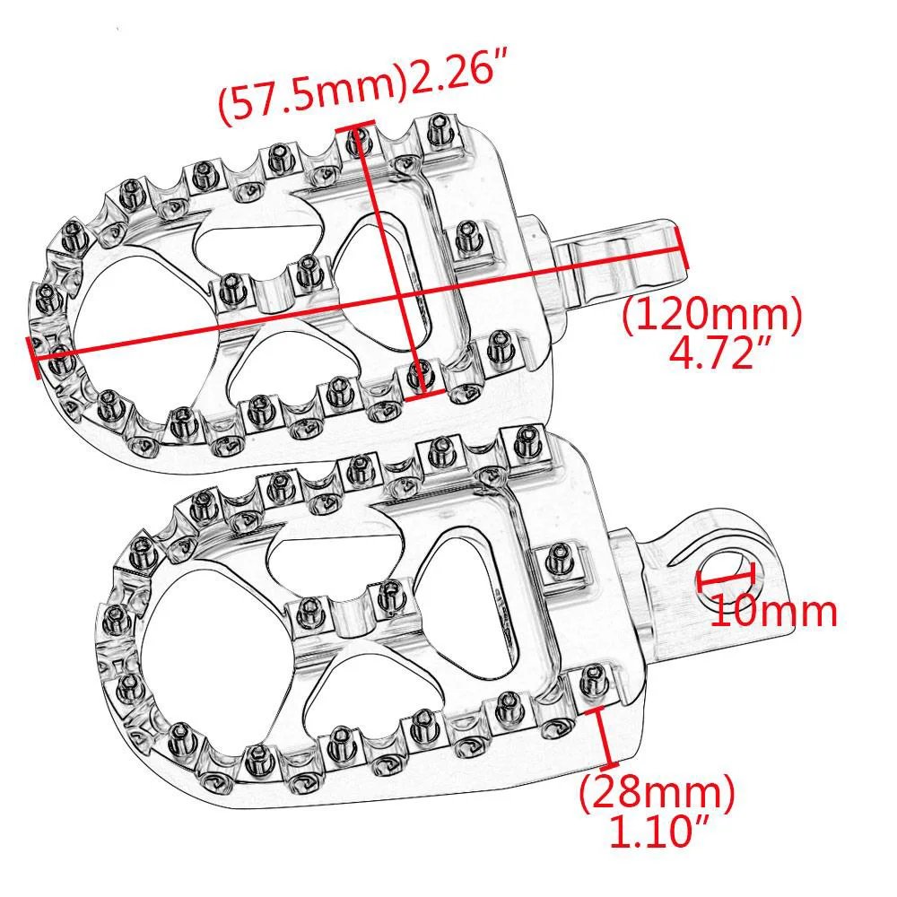 Motorcycle Foot Pegs MX Wide Fat Footrests Pedals Shifter Pegs Fits For Harley Touring Softail Sportster XL 1200 883 Chopper