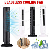 LED Tower Fan Bladeless Tower Fan 90 Degree Oscillating Quiet Portable USB Electric Desk Fan with Light for Home Bedroom Office