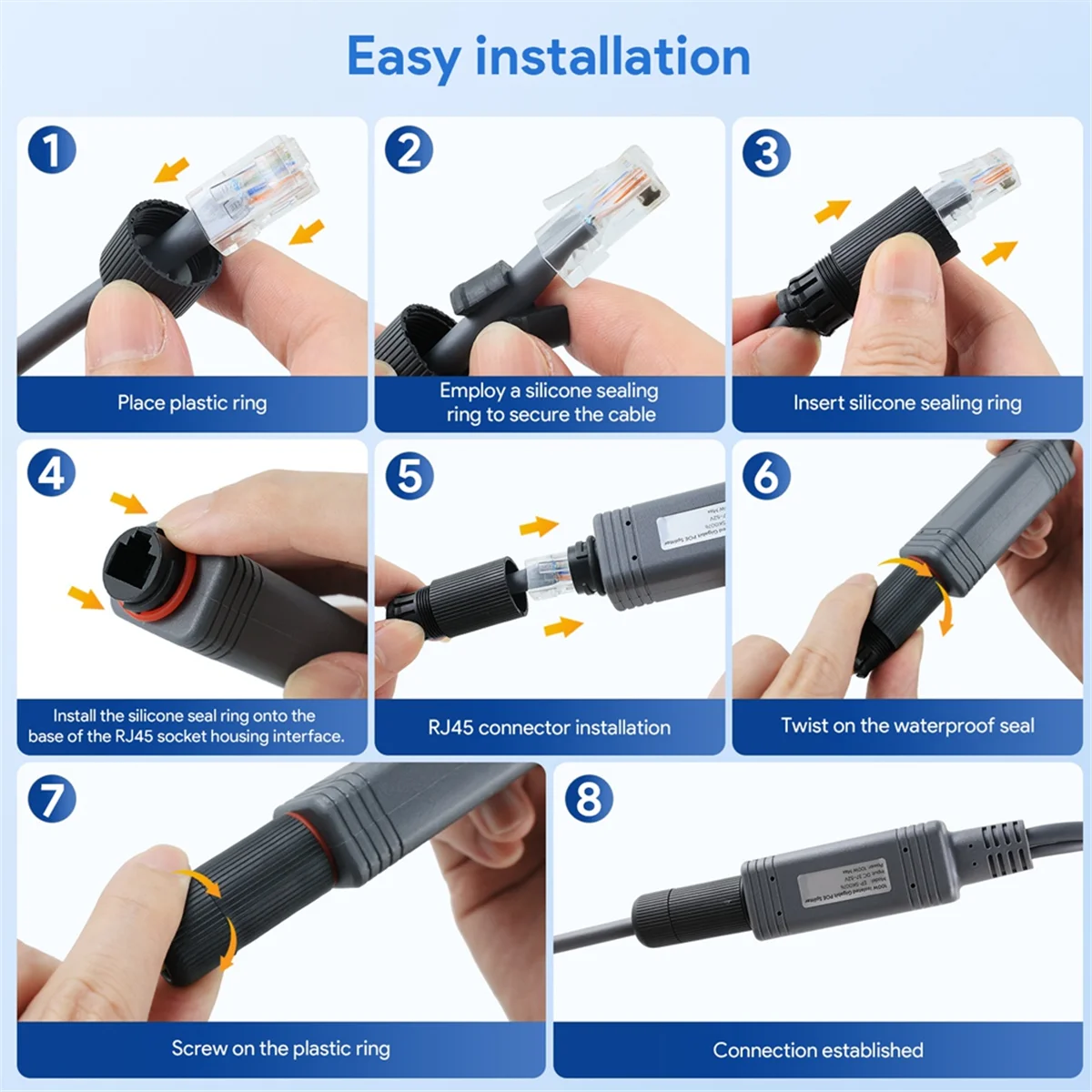 AB01 POE Injector for Mini Version 5-in-1 AC POE Smart Injector and Separator Set for Mini Dish US PLUG