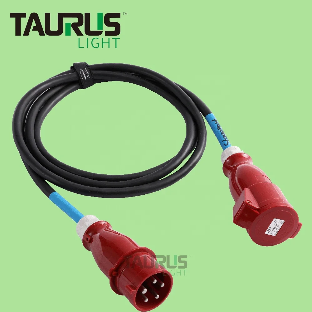 

Stage Equipment 5x 6mm 32A CEE 5pin Plug In/out Power Extension Cable with Cable Tie