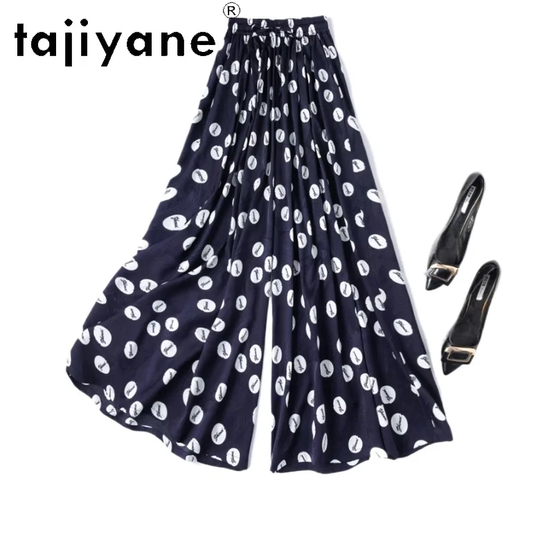 

TAJIYANE 93% Mulberry Silk 21 Mommes Women Pants Casual Baggy Pants Summer Jacquard Trousers 2025 Woman Clothing Pantalones