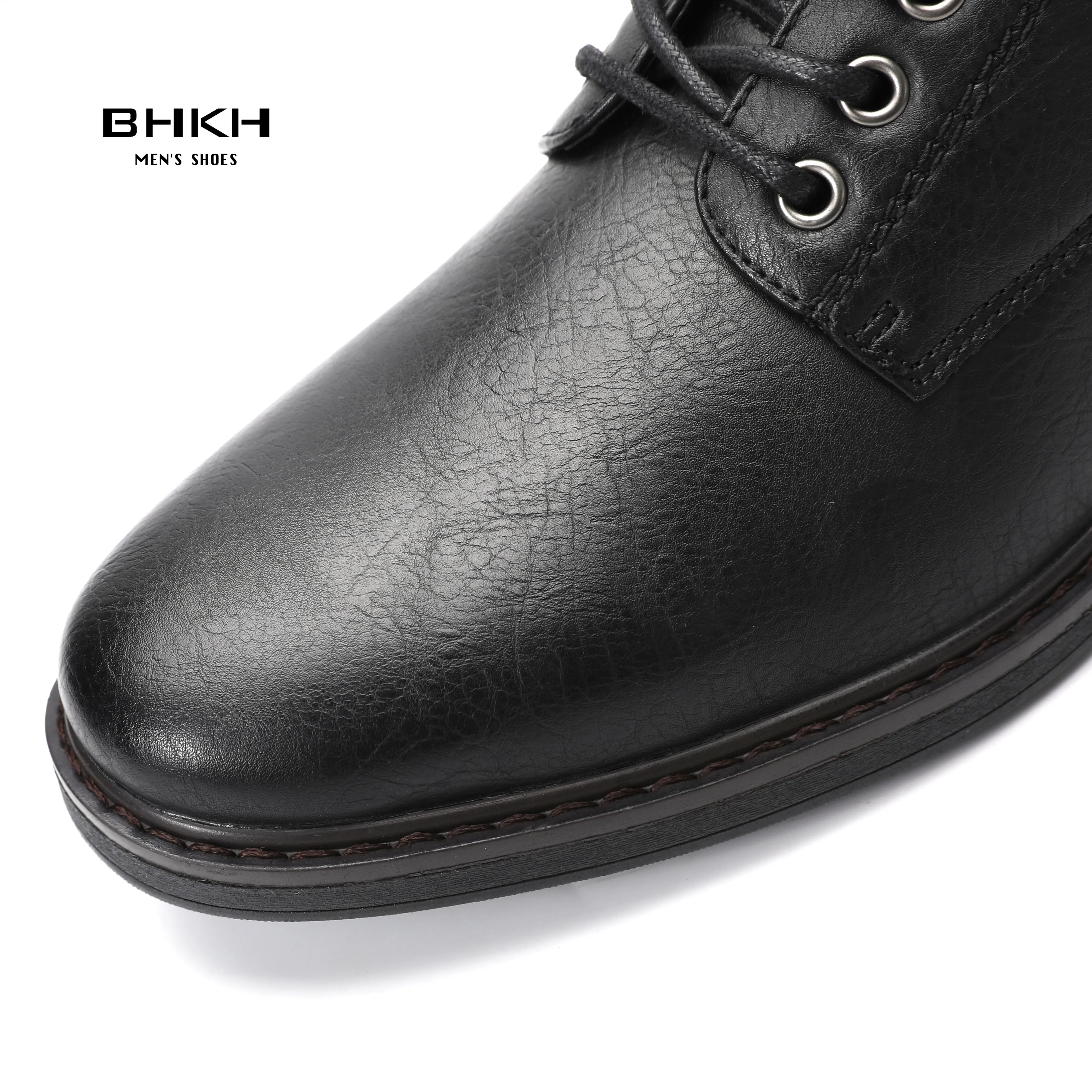 BHKH-botas con cordones para hombre, botines con cremallera, zapatos de vestir inteligentes para negocios, trabajo y oficina, otoño e invierno, 2024