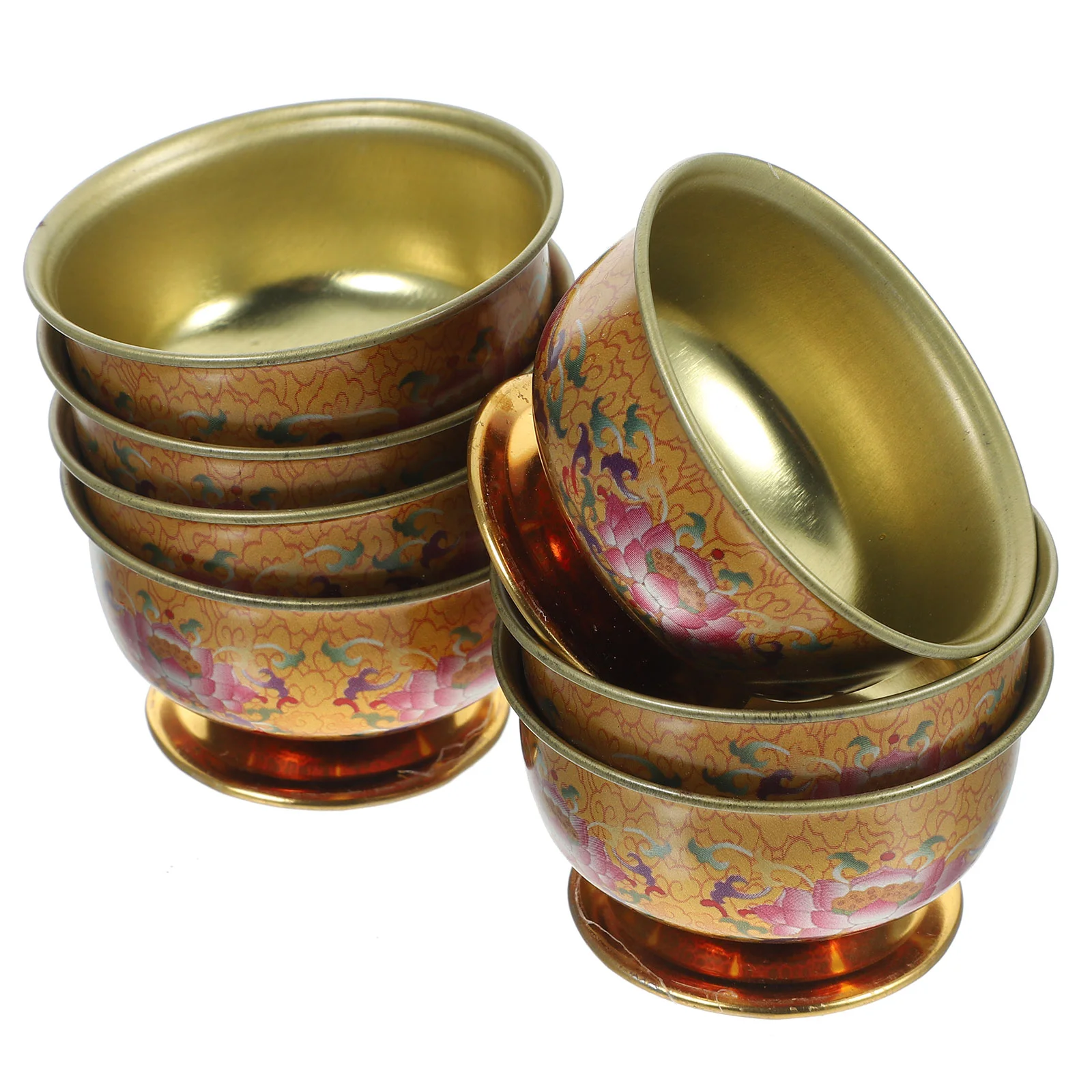 

Tibetan Offering Bowls Water Pagan Decor Worship Cup Supplies Teacups Holder