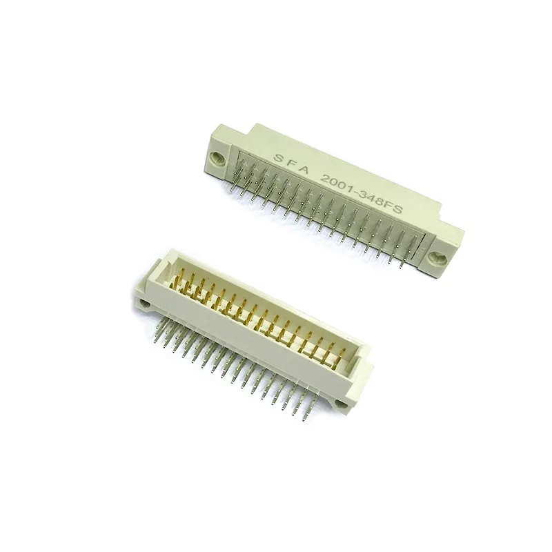 European Socket Din41612 3*16P Three Rows 48P Din-348 2.54mm Male and Female Straight Hole Curved Pin