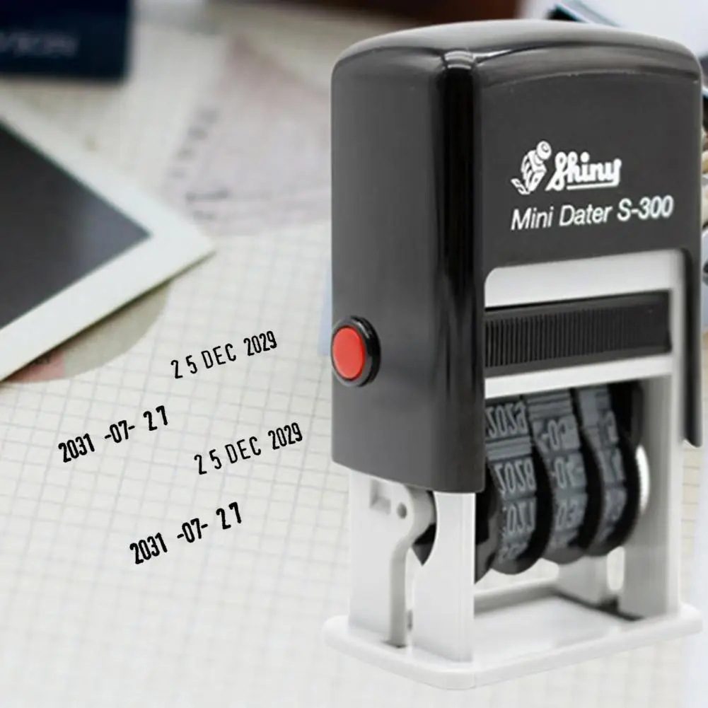 Auto-Inking Mini Data Stamp, Carimbo DIY, Scrapbooking Papelaria, Roda de rolamento, transporte, S-300