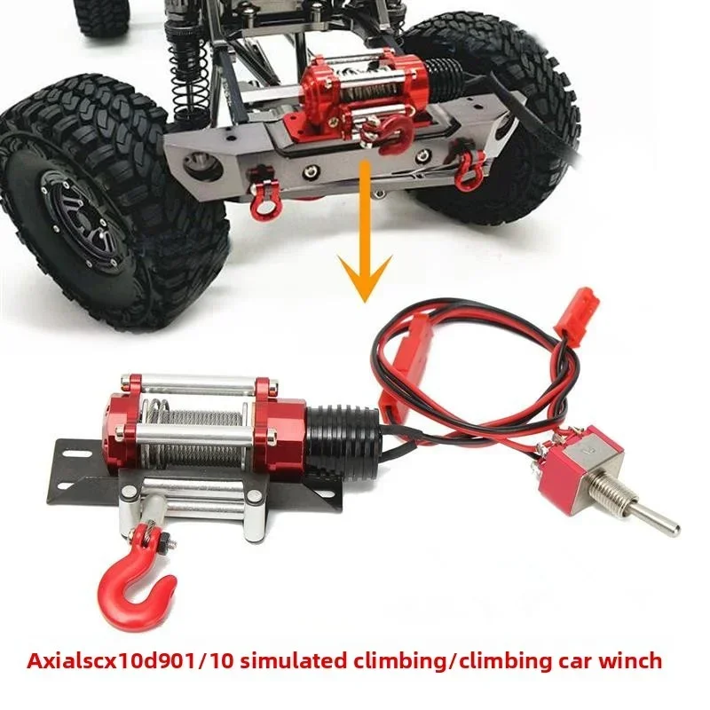 1:10 Scale RC Car Wired Automatic Simulated Metal Winch for 1/10 RC Crawler Axial SCX10 90046 TRX4 Redcat Gen8