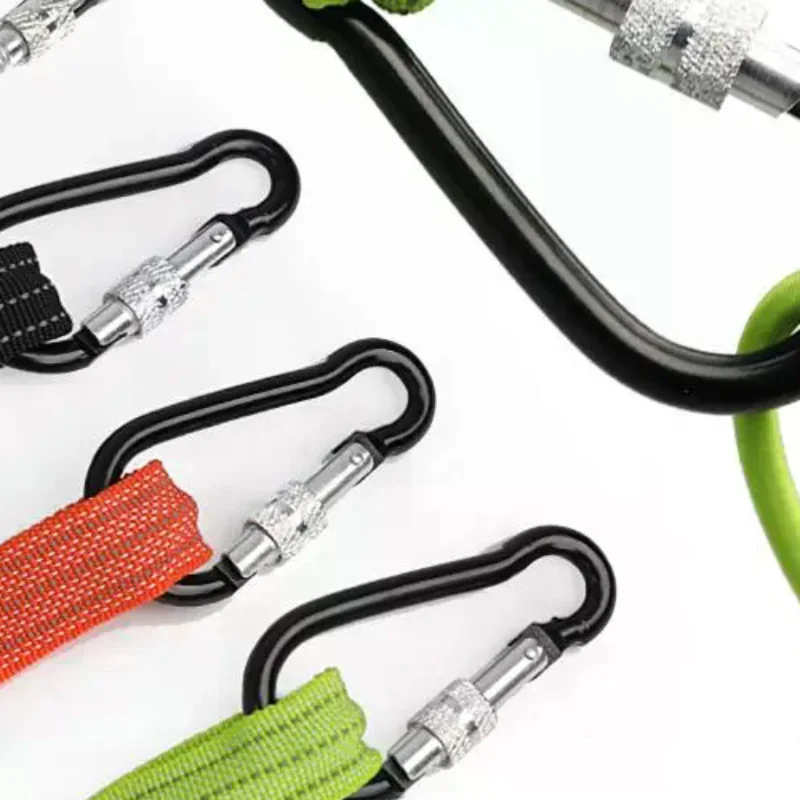 Safety Bungee Tether Tool Lanyard With Carabiner Hook Climbing Working Anti-Falling Safety Rope Aerial Work Climbing Accessories