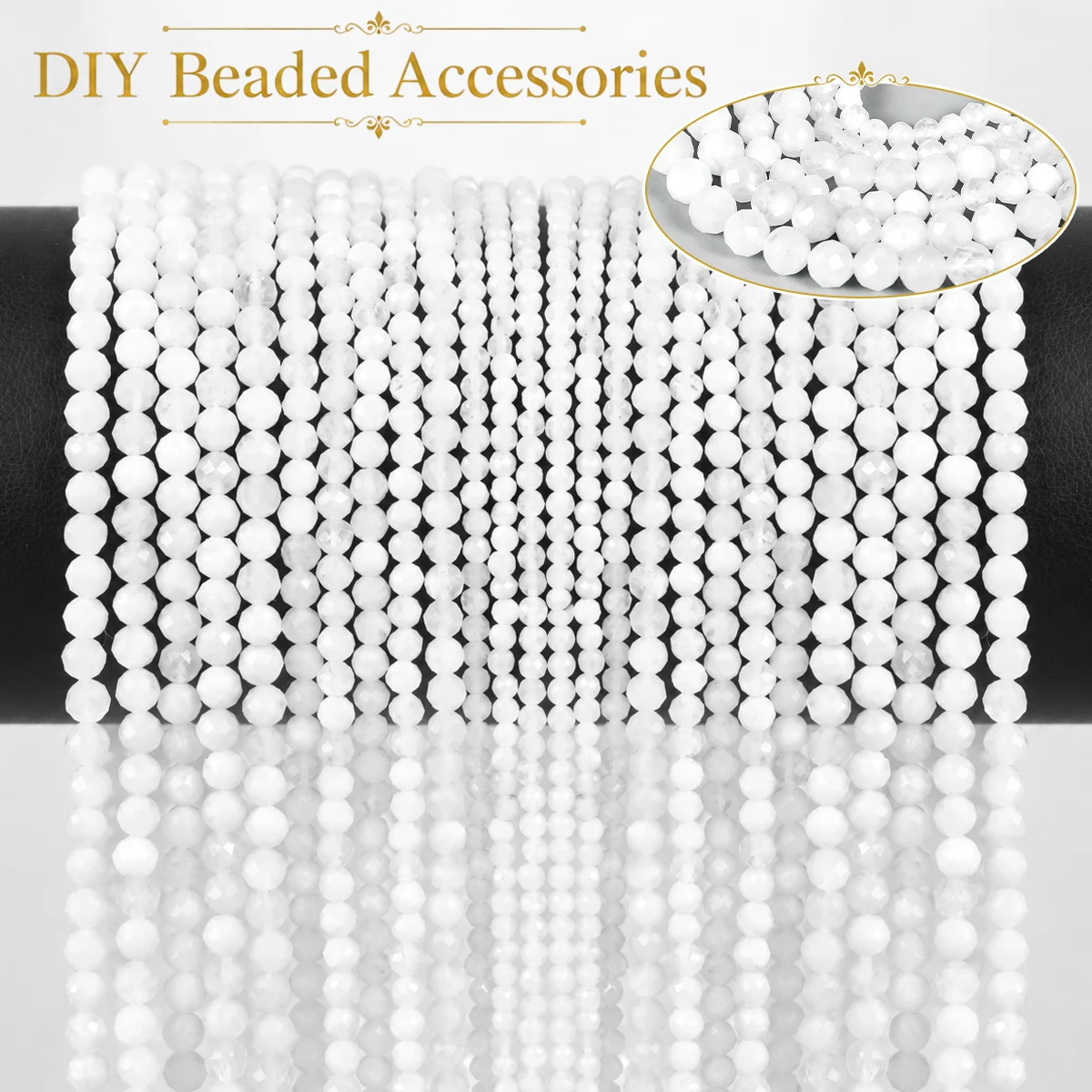 2/3/4mm Half Strand Natural Stone Round Faceted Opalite Beads Spacer Beads for Jewelry Making DIY Bracelet Necklace Earring