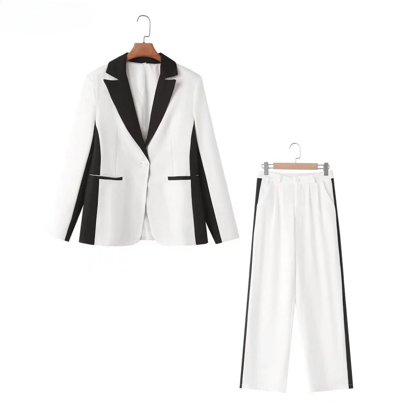 2024 Spring New Street Loose Fashion Suit Coat+Pants Set for Women