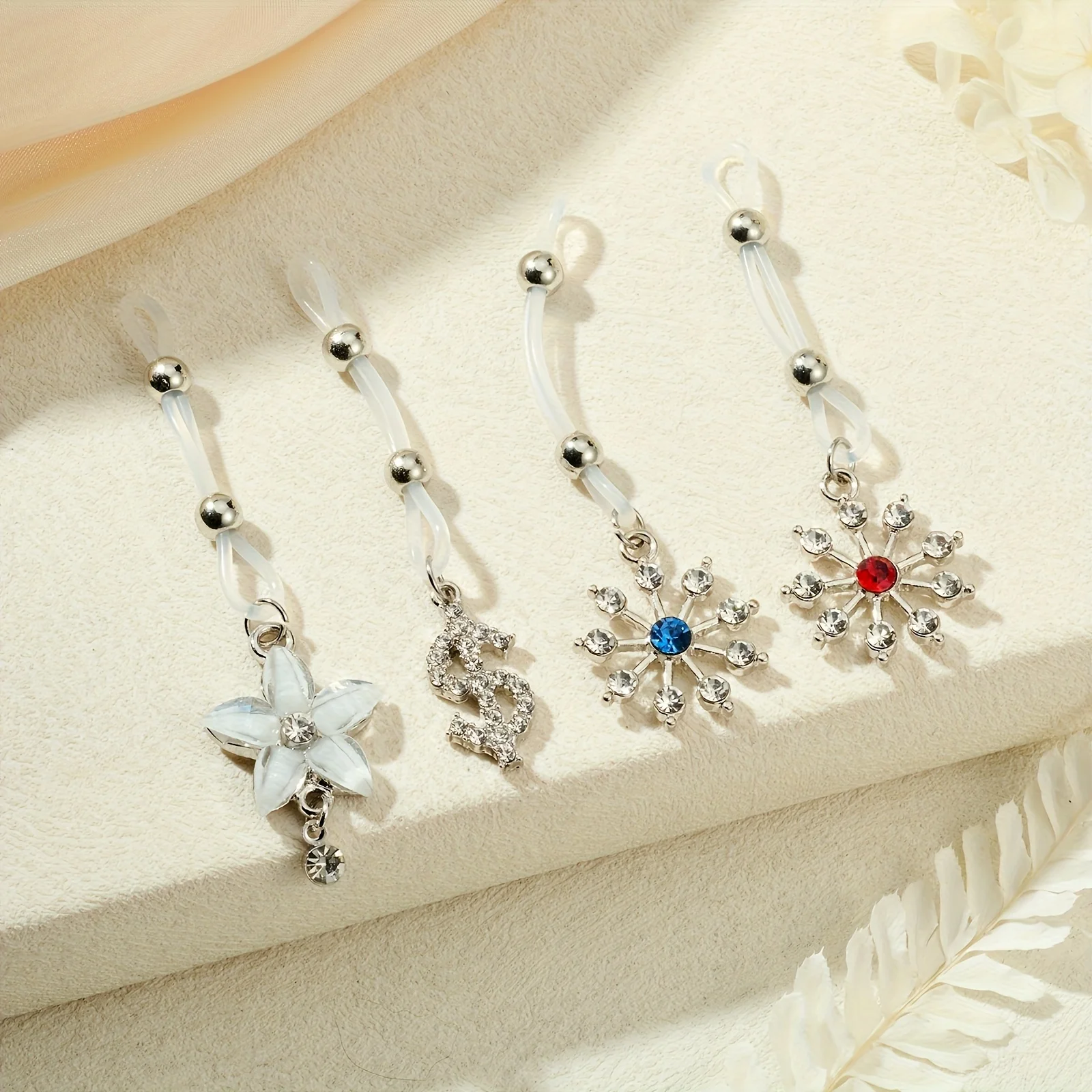 Body Piercing Jewelry, Women's Jewelry Dollar Symbol Petal Multiple Styles Easy to Use And Comfortable to Wear Without Piercing