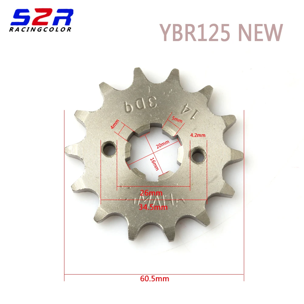 For CG125 YAMAHA YBR125 YBR 125 Chain Front Sprocket Gear 428 - 14T YBR125 New 2007 - 2016 Motorcycle accessories