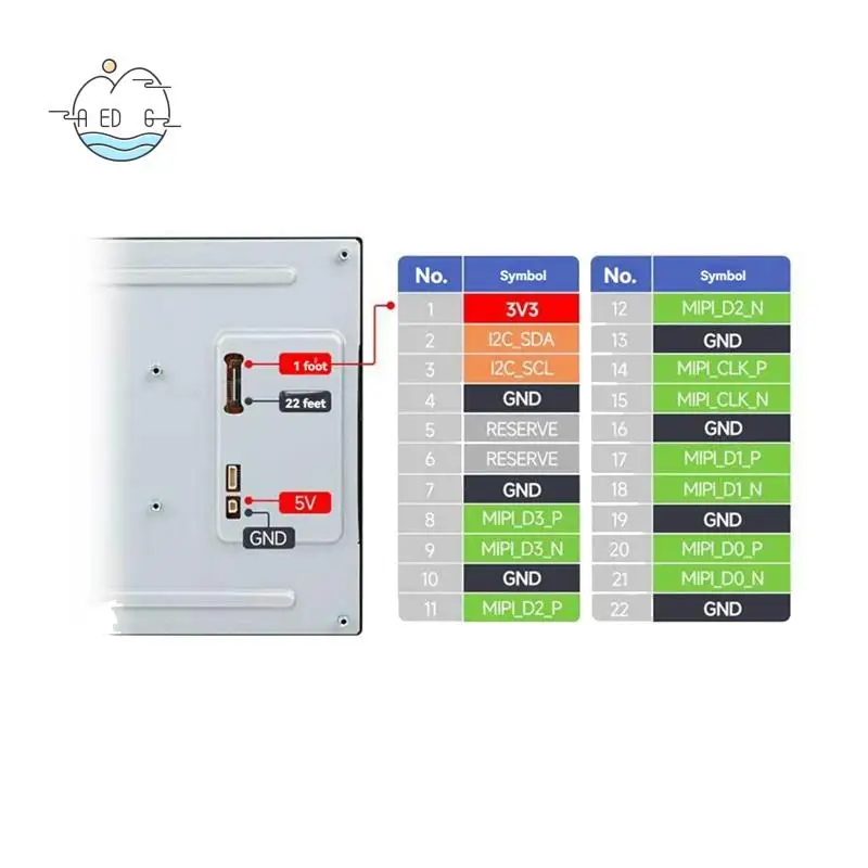 AED6-10.1 Inch LCD DSI MIPI Touch Screen Display 800X1280 For ESP32-P4/Luckfox-Titan-RK3576/Luckfox-Lyra-RK3506