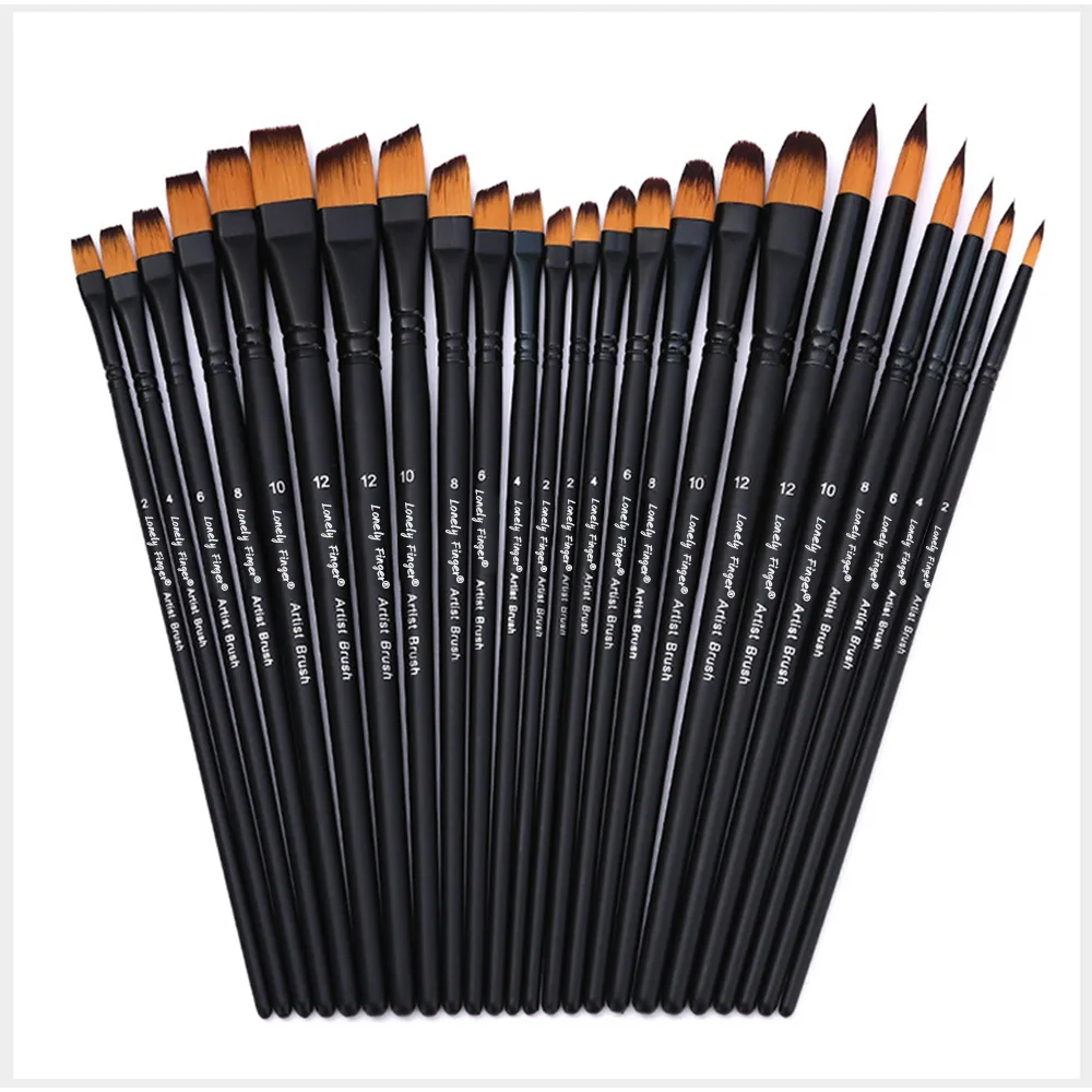

Набор кистей для рисования, 6/24 шт., художественные кисти для рисования, нейлоновые волосы премиум-класса, 4 типа формы в разных размерах в ассортименте