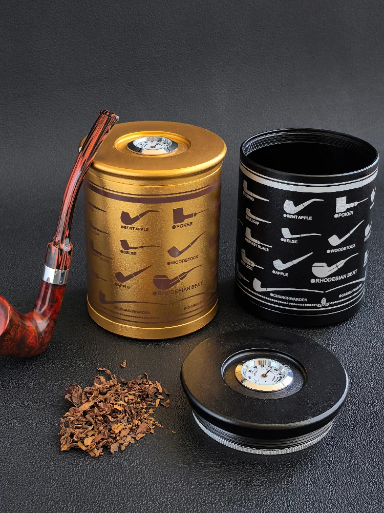 

JIFENG Seasonal Metal Cigarette Holder Mason Bottle Sealed Moisture Proof Humidity Meter Storage Container for Home Decoration