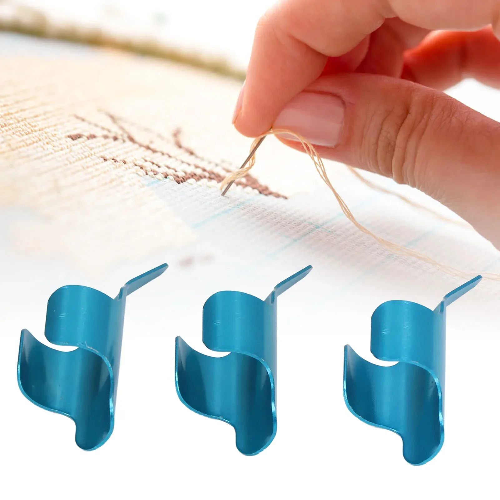 3Pcs Finger Protection Thimble Tapered Shape Safe Practical Ergonomic DIY Sewing Tool