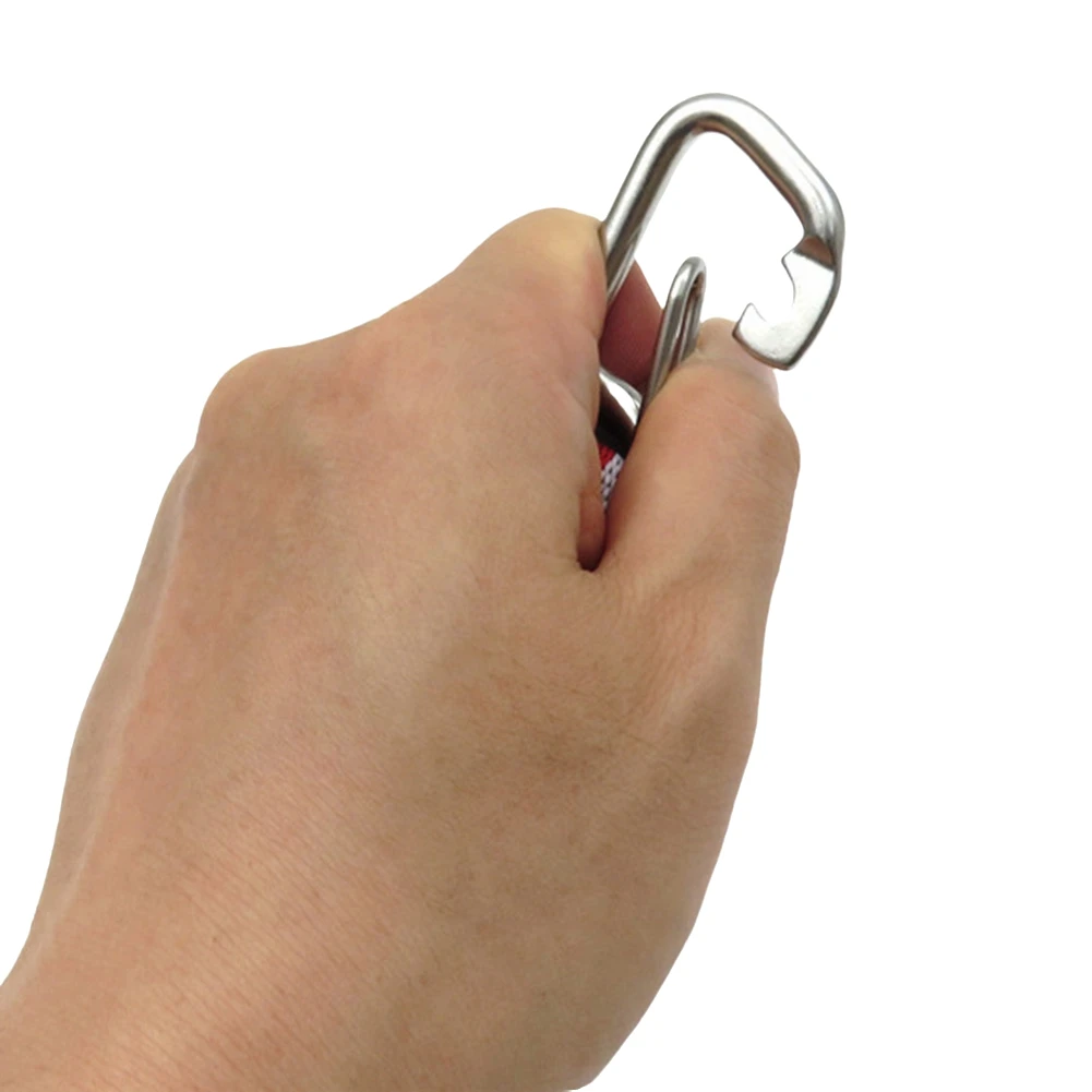 Stainless Steel Scuba Split Ring Connector 2 Pack With Clips, Carabiner Keeper And Dual Split-Rings Featuring Webbing Strap Mult