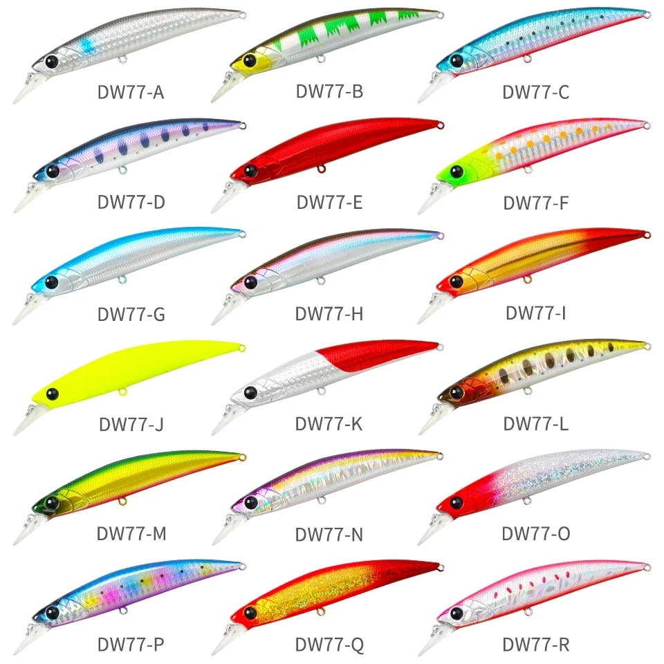 TSURINOYA 8PCS nuovo colore Sinking Minnow Fishing Lure DW77 110MM 23g Long Casting Large Trout Seabass Saltwater Hard Bait wobblle