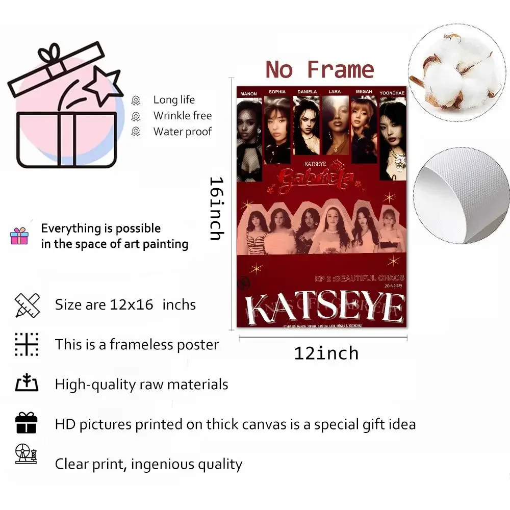 K-kATSEYE Global Girl Debut Multinational K-Pop Painting Calligraphy 1200DPI painting Living room wall art Nordic art Unframed