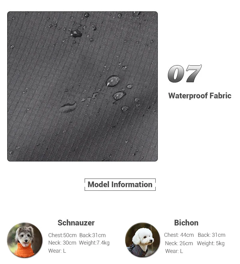 Hunderegenmantel mit Geschirr, wasserdichte Haustier-Regenjacke für kleine Hunde, verstellbarer, reflektierender Hunde-Regenoverall mit 4 Beinen – Detail 8
