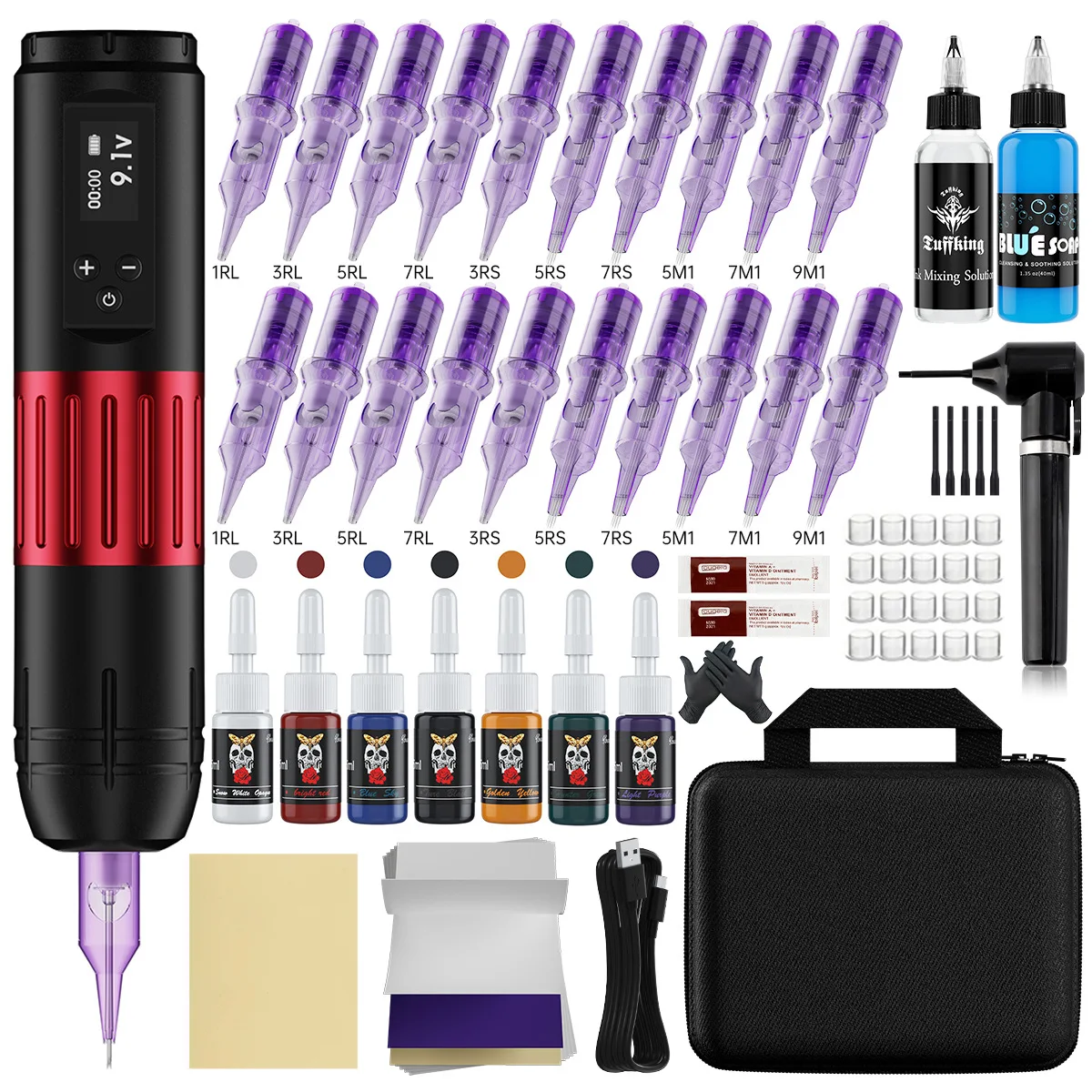Beginner Tattoo Set Professional Tattoo Cutting Needle Complete Tattoo Tool Equipment