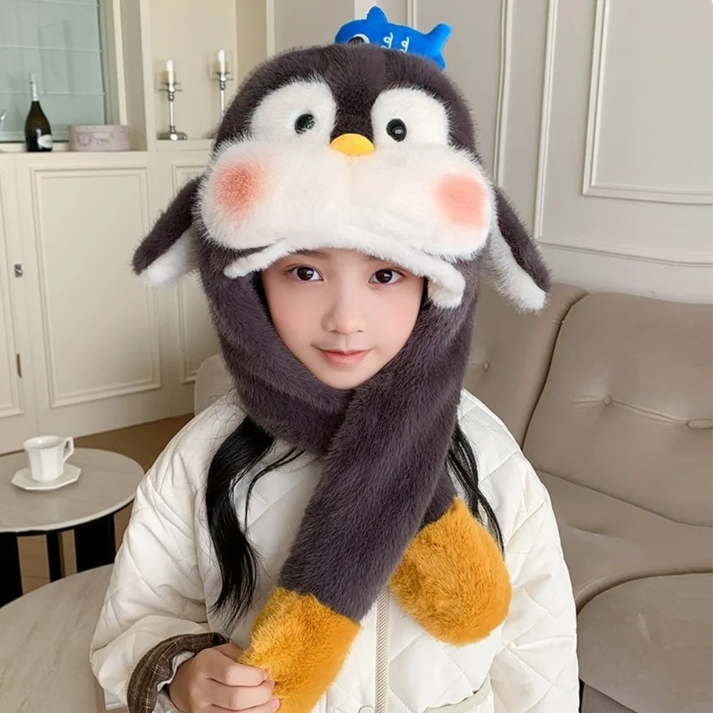 

New Cute Cartoon Balaclava Hat Cold Proof Warm Pullover Hats Thickned Windproof Ear Protection Cap Winter