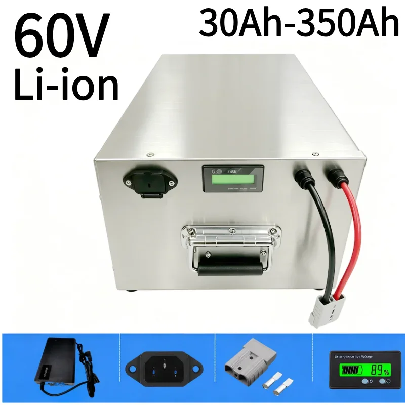 60V Li-ion Battery 30Ah-300Ah Built-in BMS Charger High Capacity For 1KW-5KW Solar Inverter Energy Storage System