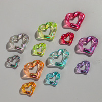 30/15pcs Iridescent Clear Acrylic 19x21/28x30MM Heart Link Chain Loose Bead for Necklace Bracelet Making DIY Jewelry Accessories