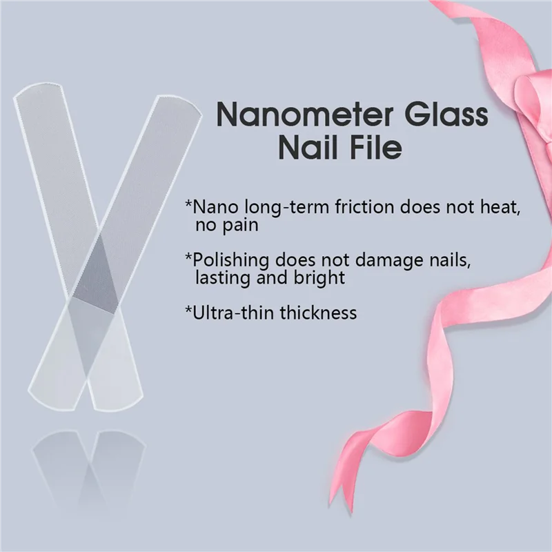 3X Glass Nail Shiner - Nano Glass Nail Files Crystal Nail Buffer Shine Polisher per unghie naturali unghie dei piedi