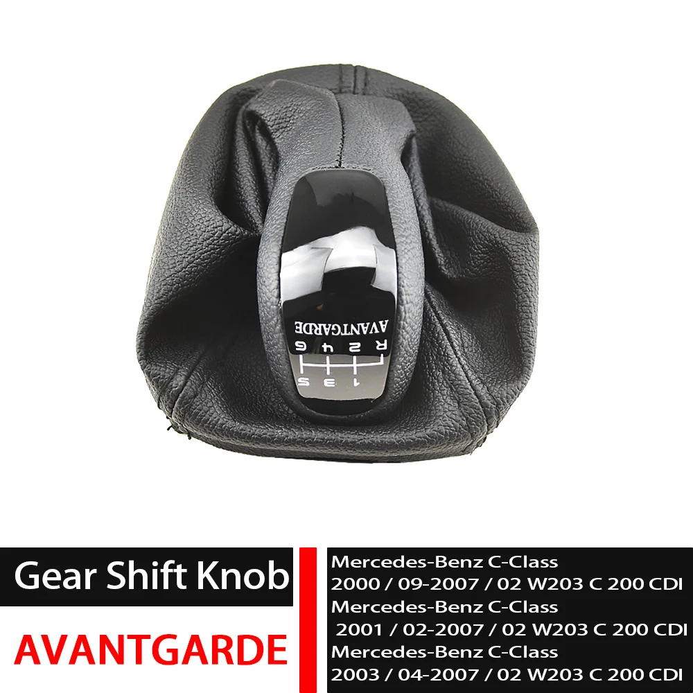 For Mercedes-Benz C-Class W203 S203 Manual 5/6-Speed Shift Lever Handle Cover Leather Kit Car Decoration