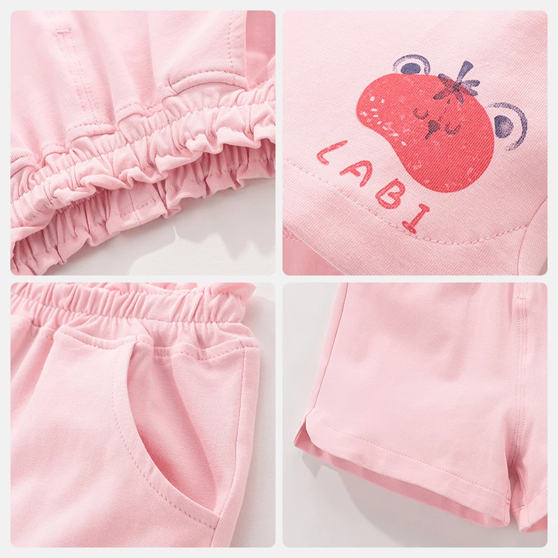 LABI BABY-calças curtas estampadas para bebês meninas e meninos, calções elásticos casuais infantis, calças de praia para crianças, verão