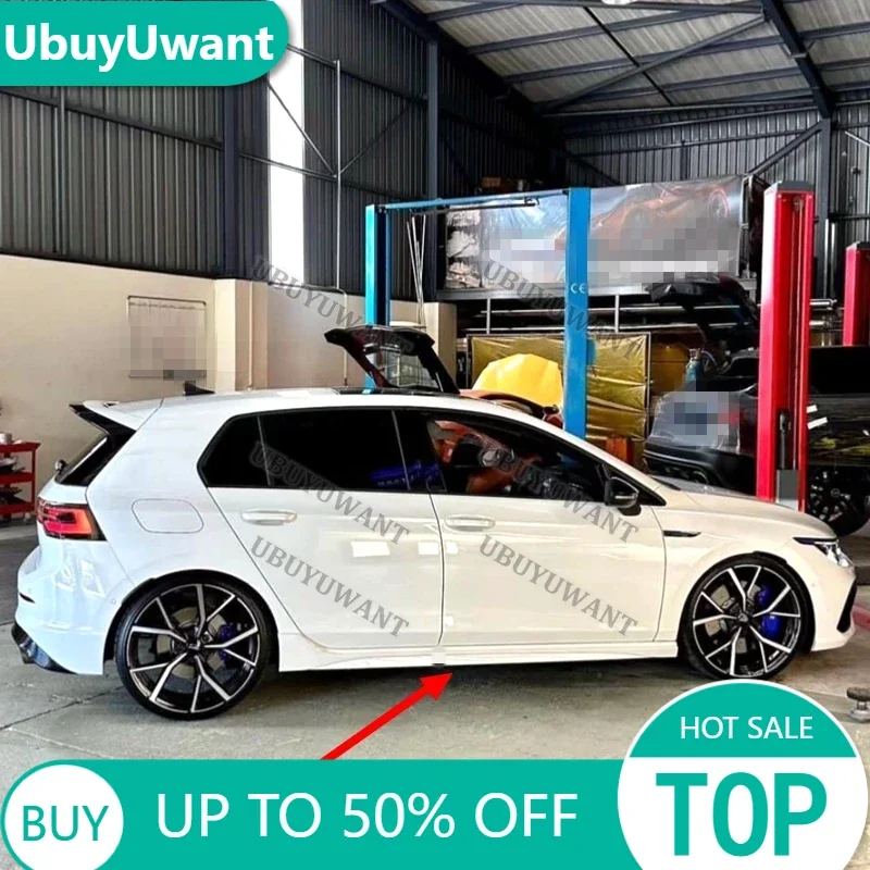 For Volkswagen GOLF 8 MK8 Pro /R-Line /Gti /R 4Pcs T C R Style ABS Racing Car Bodykit Side Skirts  2020 2021 2022 2023-2024