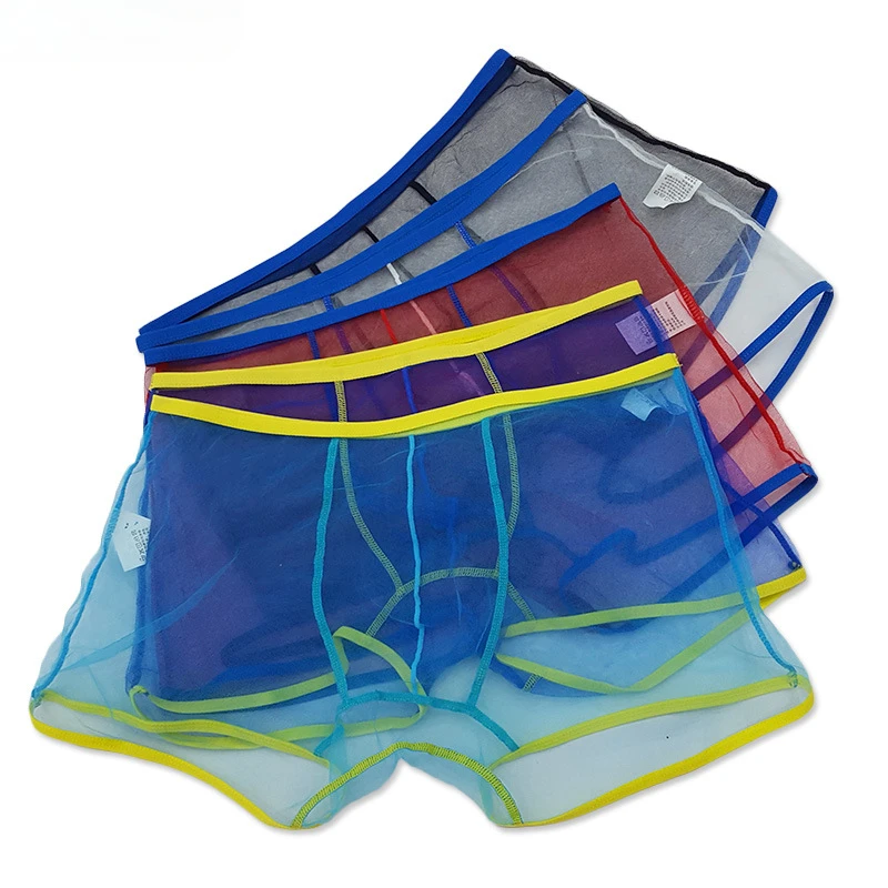 Man Transparent Underwear Hollow Out Erotic Underpants Sexy Boxers Couple Gay Outdoor Sex Body Show Briefs with Amazing Design