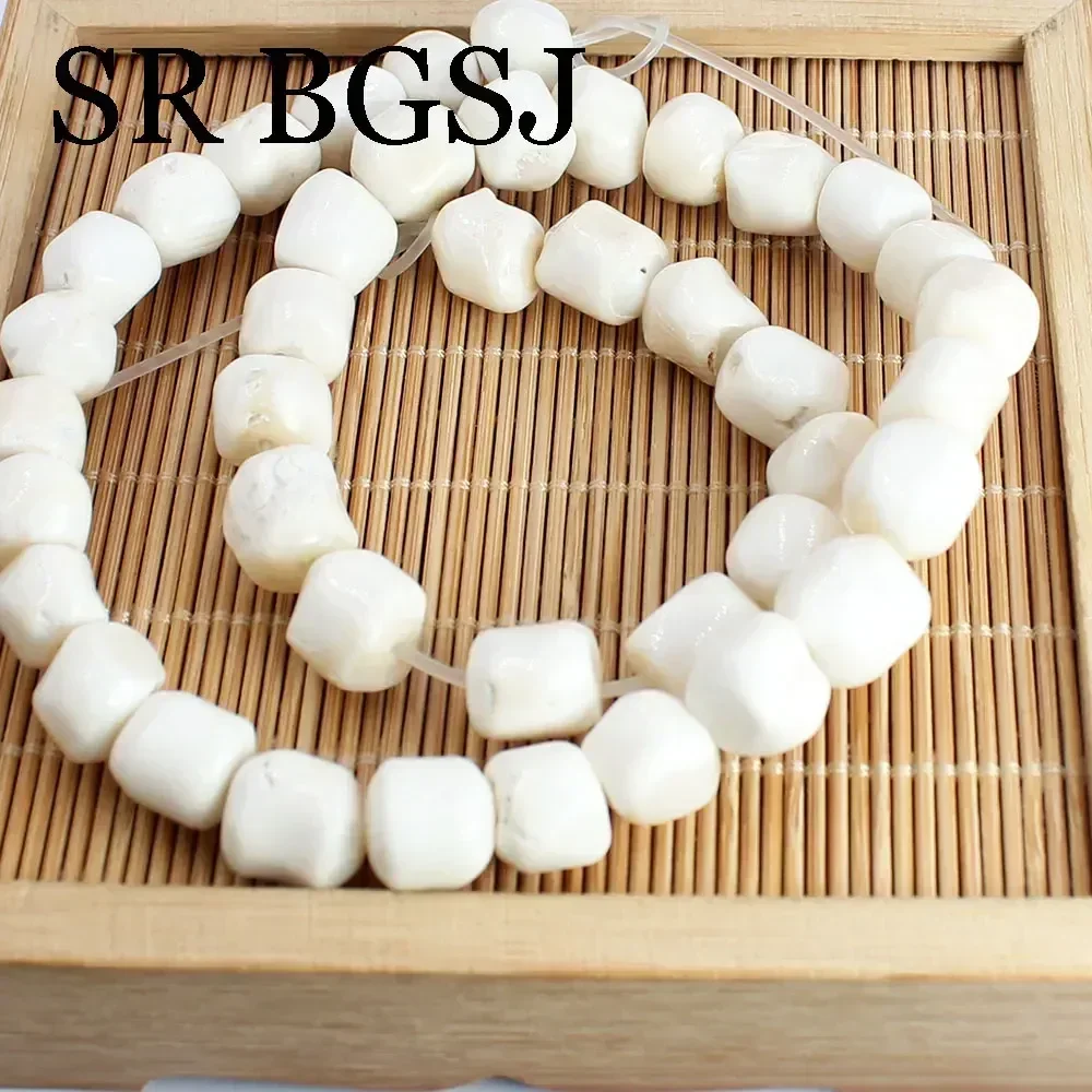 9-12mm Wholesale Real Irregular Column White Natural Sea Bamboo Coral Jewelry Making Beads Strand 15\