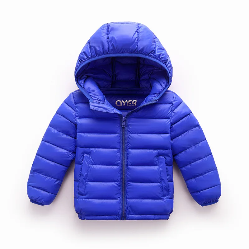 

Children's clothing autumn and winter new lightweight children's cotton clothing solid color hooded mid size baby jacket for boy